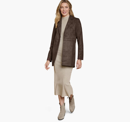 Women's Faux-Suede Long Blazer / Johnston Murphy