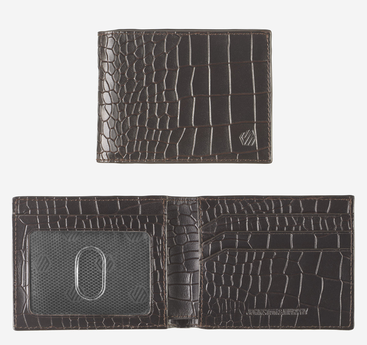 Men's Croc-Embossed Leather Billfold Wallet / Johnston Murphy