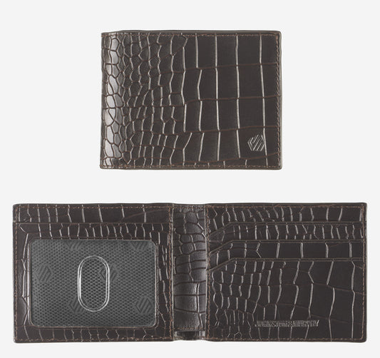 Men's Croc-Embossed Leather Billfold Wallet / Johnston Murphy