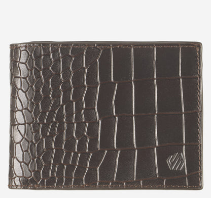 Men's Croc-Embossed Leather Billfold Wallet / Johnston Murphy