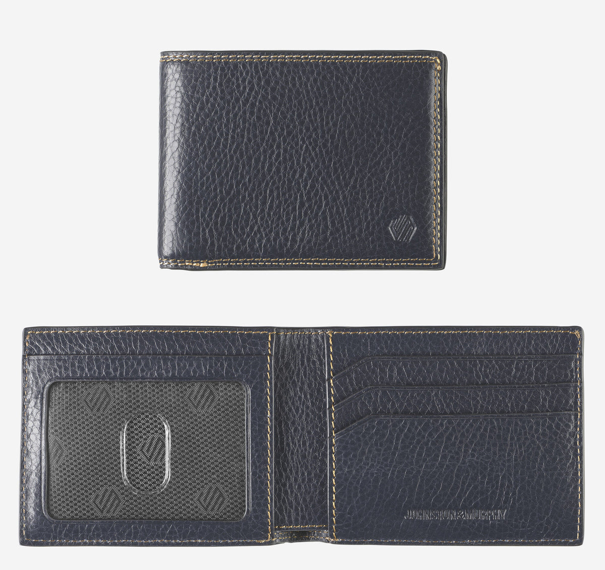 Men's Double Contrast Stitch Billfold Wallet / Johnston Murphy