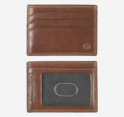 Men's Double Contrast Stitch Weekender Card Wallet / Johnston Murphy