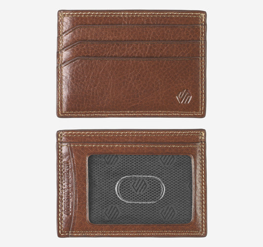 Men's Double Contrast Stitch Weekender Card Wallet / Johnston Murphy