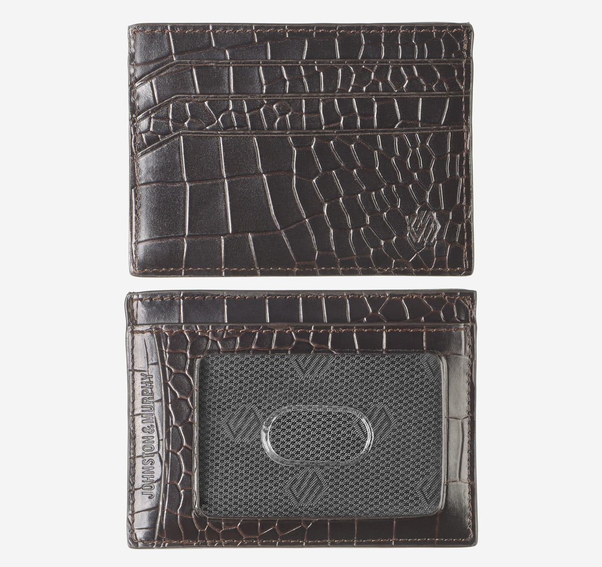 Men's Croc-Embossed Weekender Card Wallet / Johnston Murphy