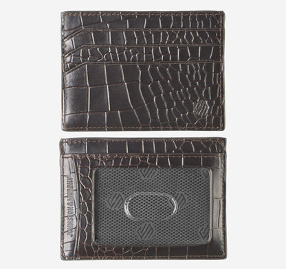 Men's Croc-Embossed Weekender Card Wallet / Johnston Murphy