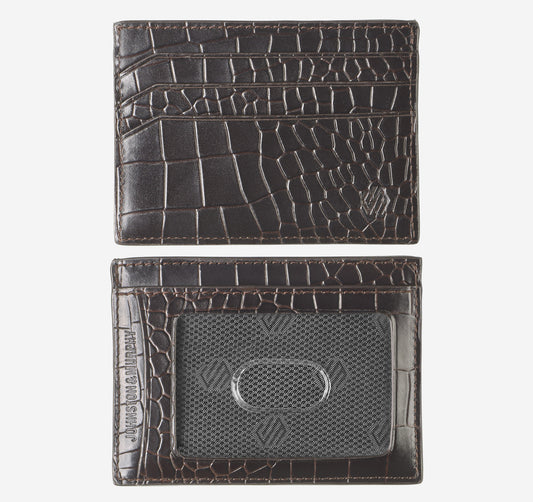 Men's Croc-Embossed Weekender Card Wallet / Johnston Murphy