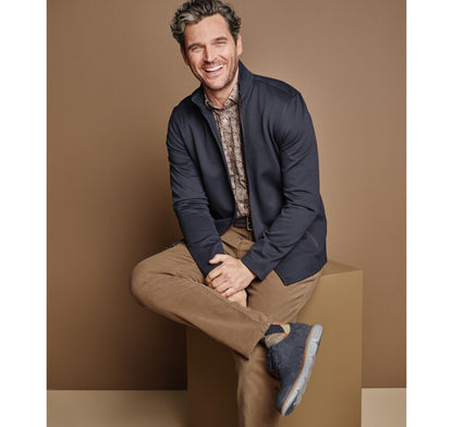 Men's Textured Solid Full Zip / Johnston Murphy