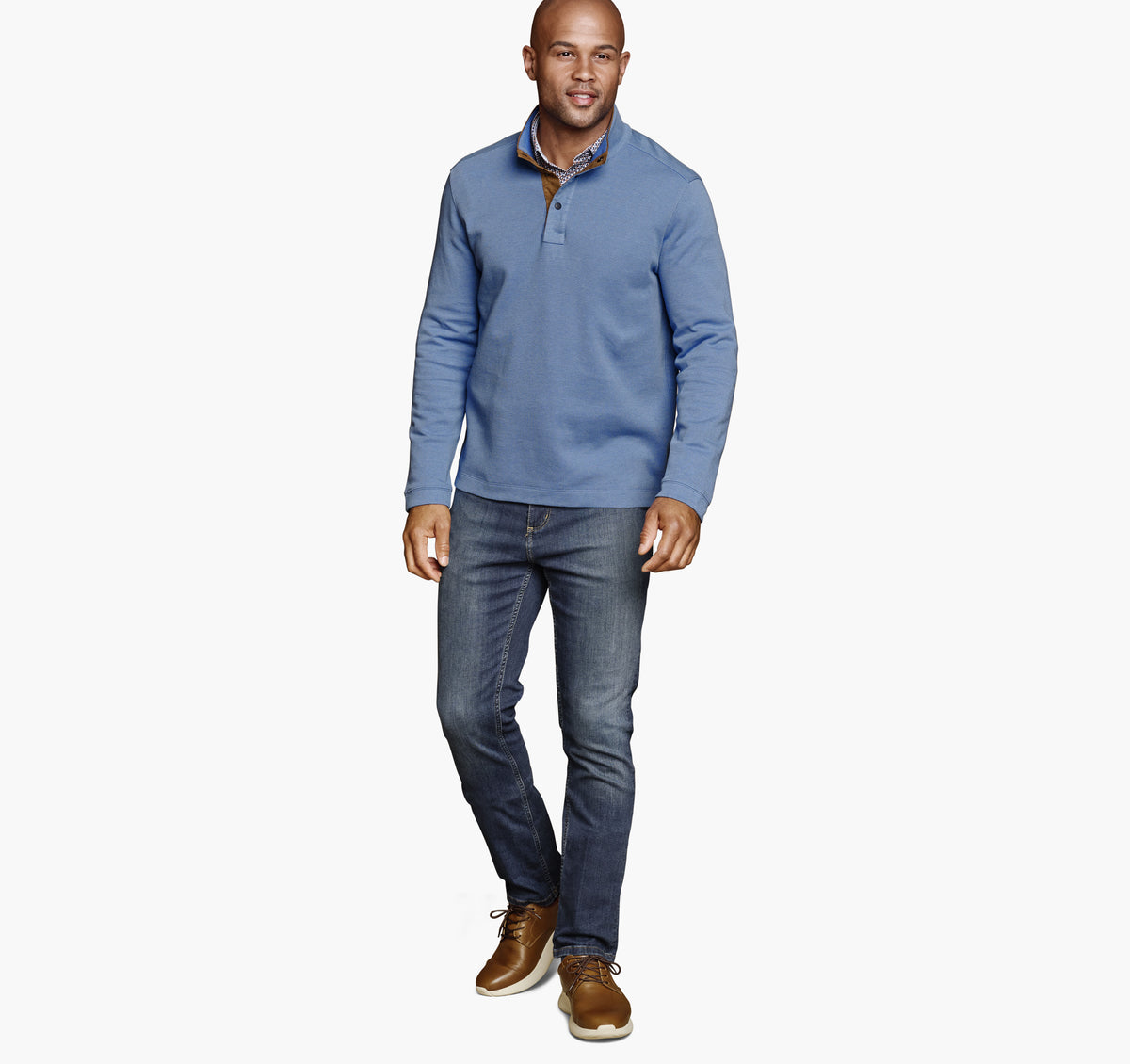 Men's Knit Jacquard Quarter-Snap Pullover / Johnston Murphy