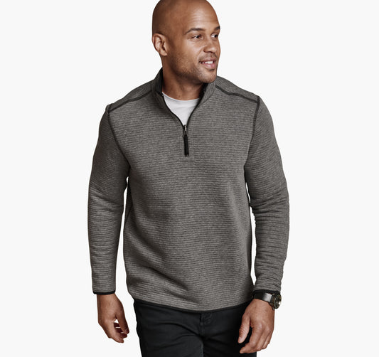 Men's Reversible Channel-Quilted Quarter-Zip / Johnston Murphy