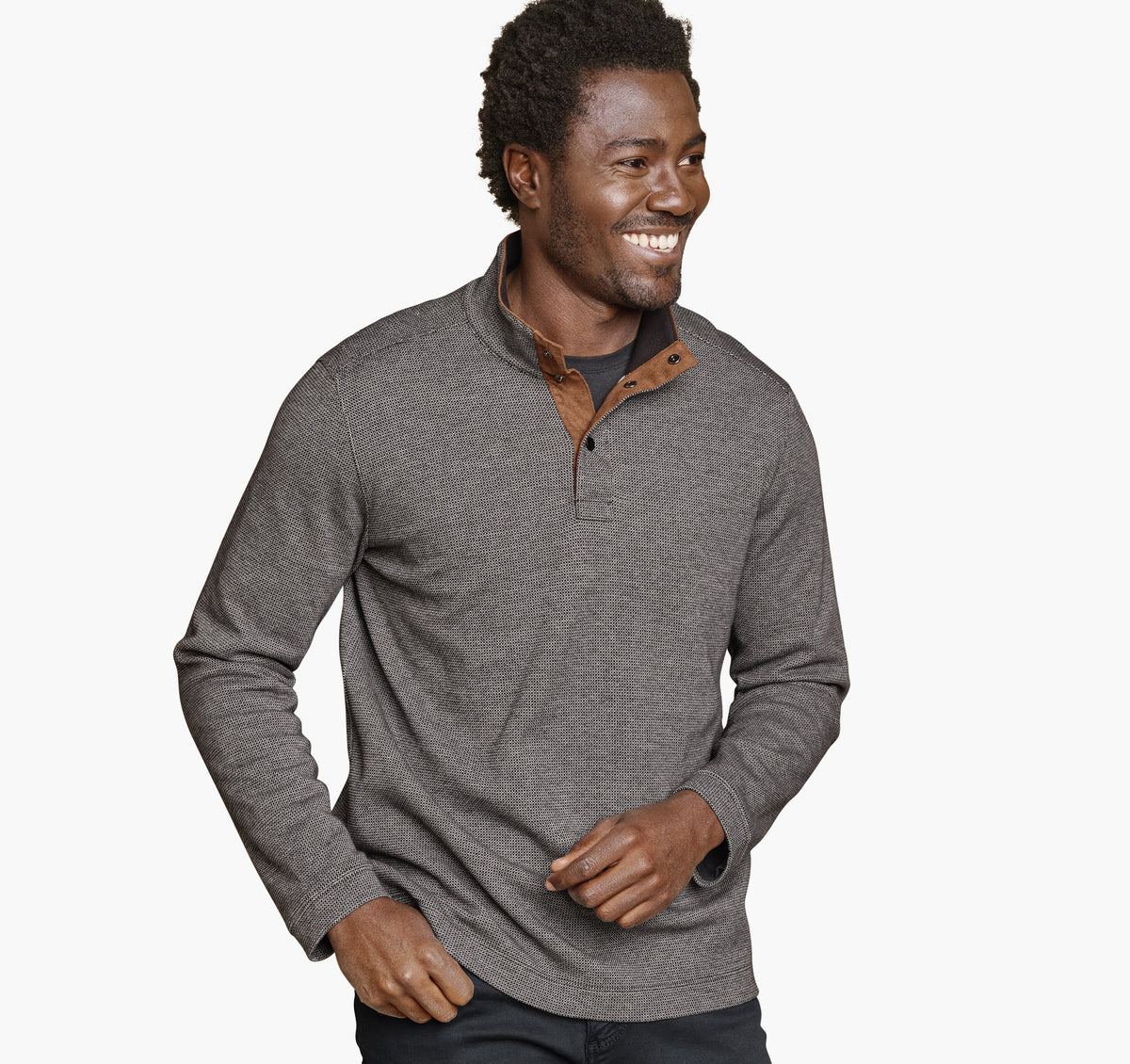 Men's Knit Jacquard Quarter-Snap Pullover / Johnston Murphy