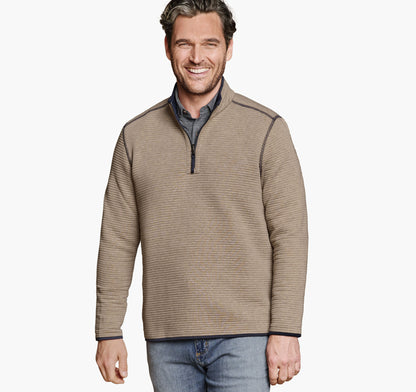 Men's Reversible Channel-Quilted Quarter-Zip / Johnston Murphy