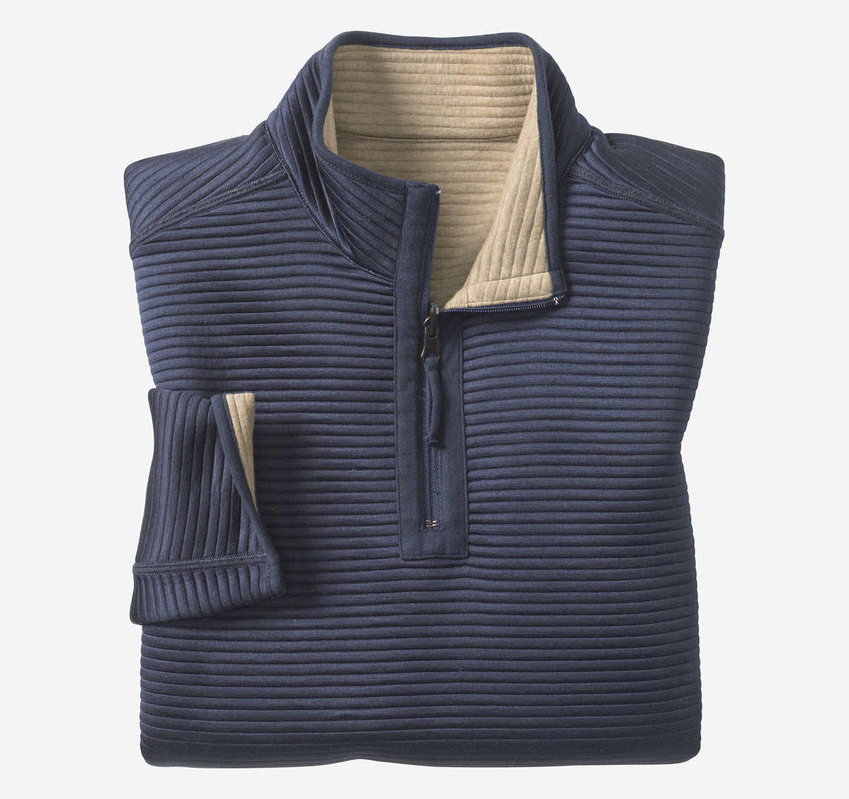 Men's Reversible Channel-Quilted Quarter-Zip / Johnston Murphy