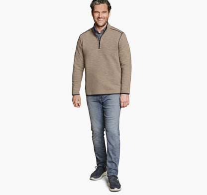 Men's Reversible Channel-Quilted Quarter-Zip / Johnston Murphy