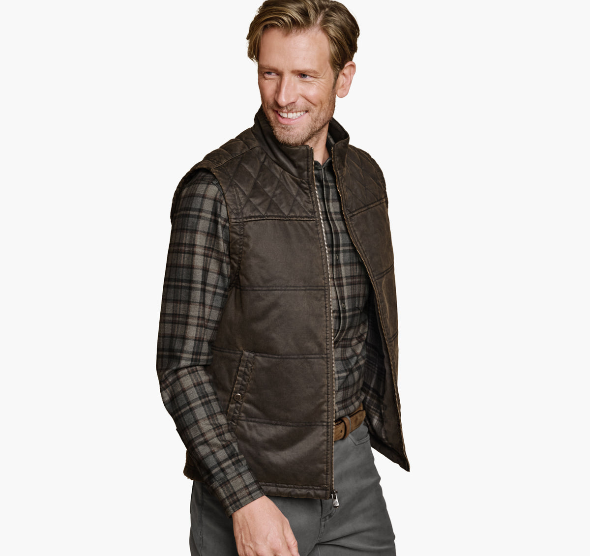 Men's Antique Cotton Vest / Johnston Murphy