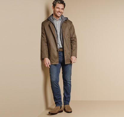Men's Upton Water-Resistant Raincoat with Removable Liner / Johnston Murphy