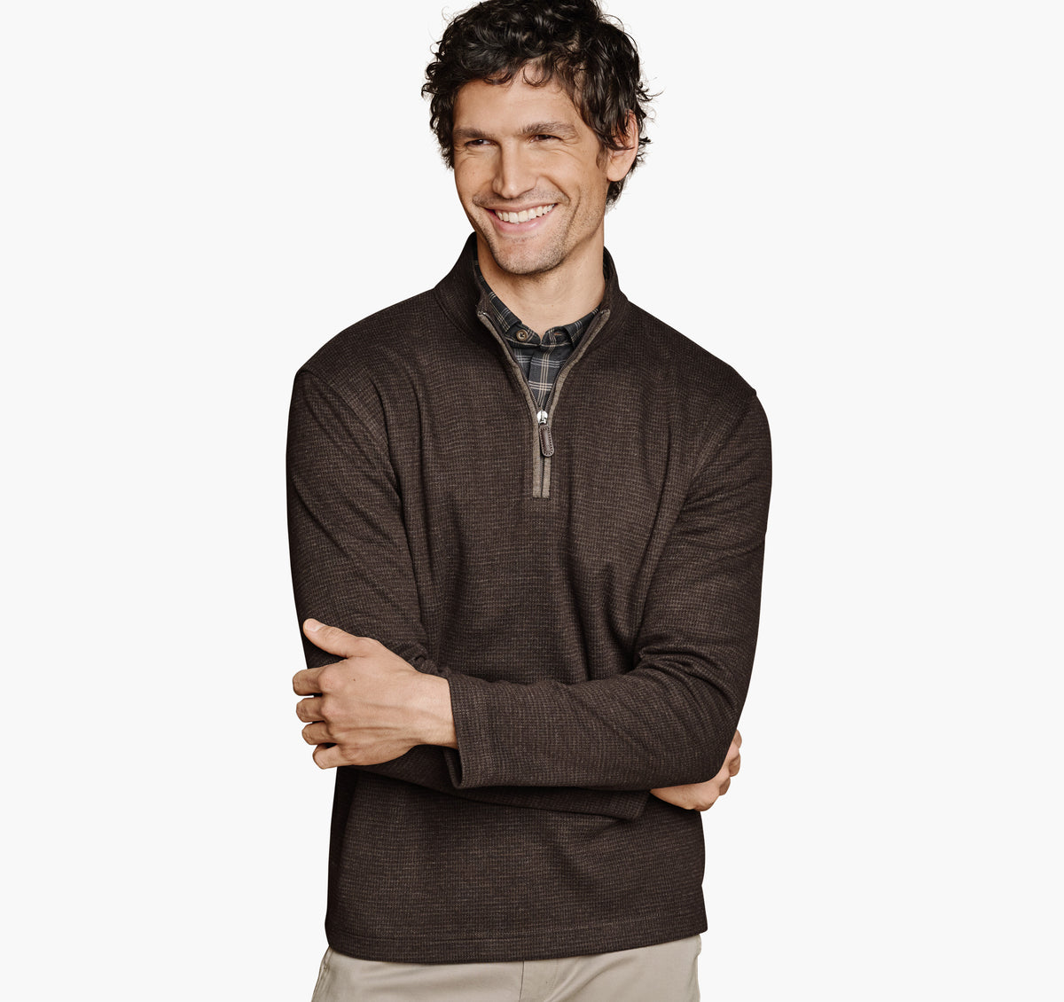 Men's Brushed Quarter-Zip / Johnston Murphy