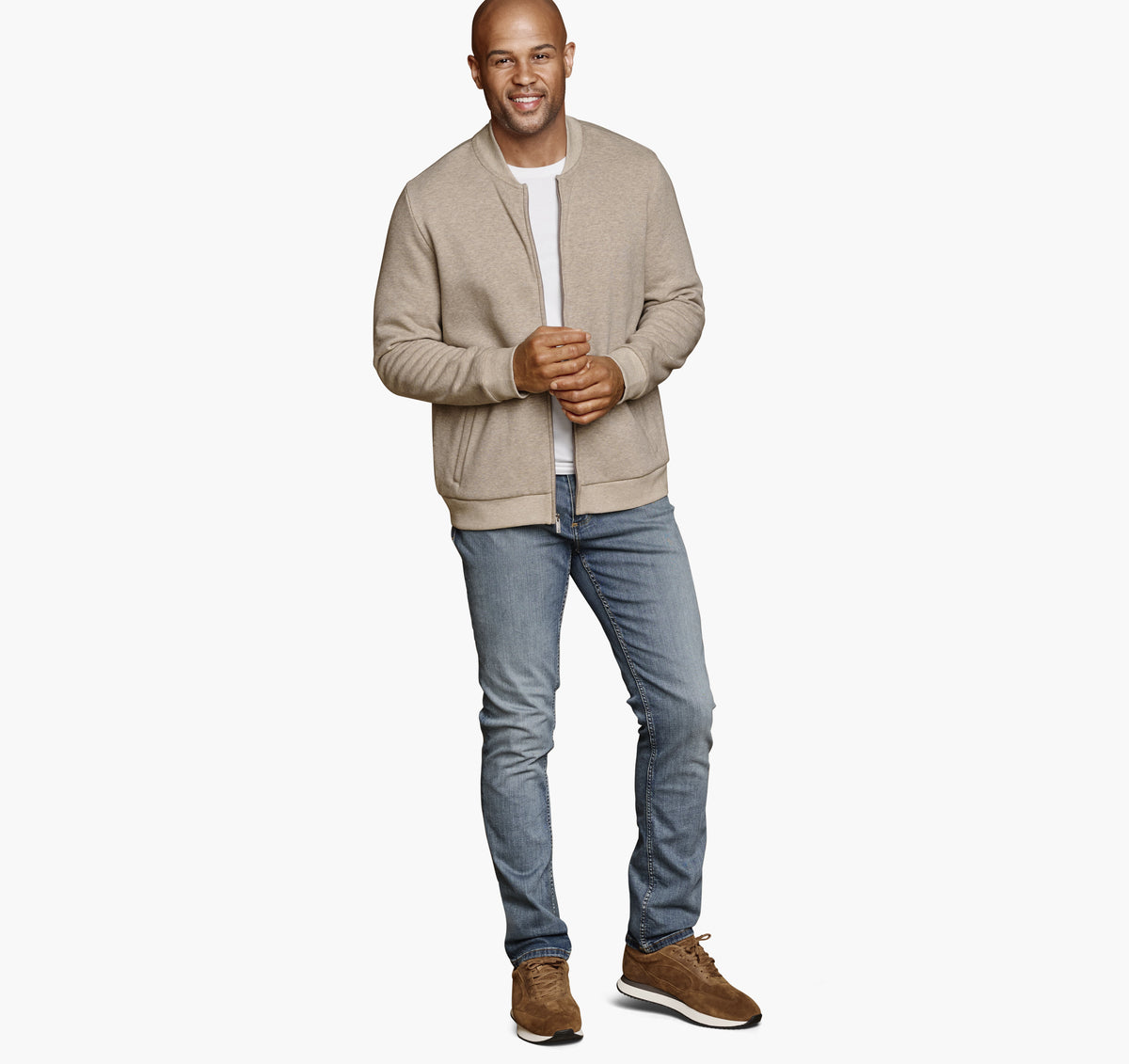 Men's Full-Zip Knit Bomber / Johnston Murphy