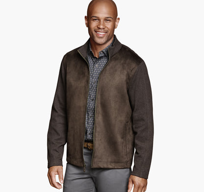 Men's Faux-Suede Full-Zip / Johnston Murphy