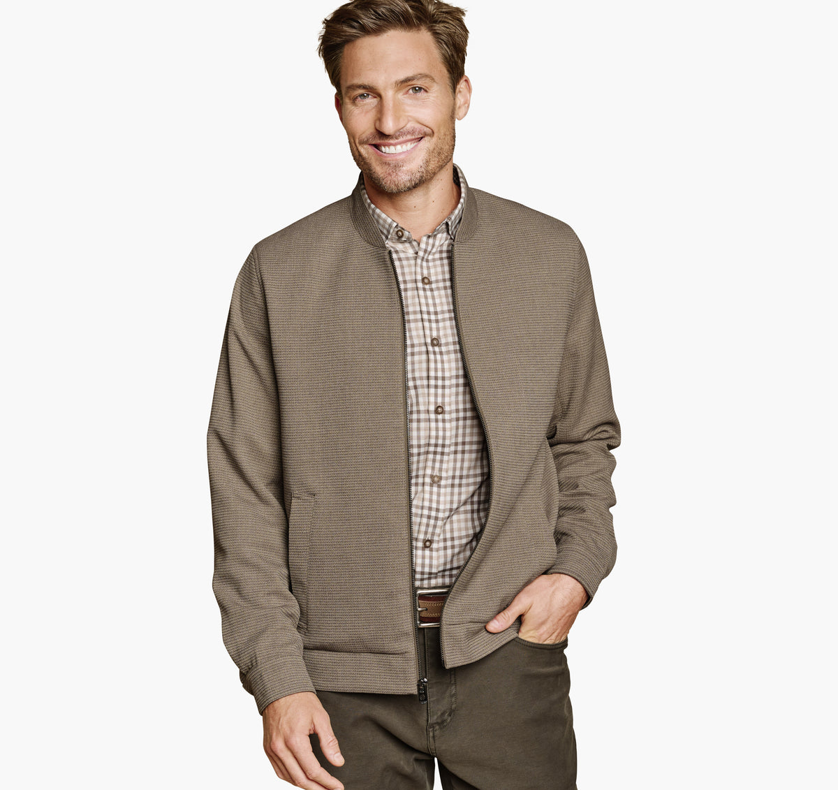 Men's Patterned Full-Zip / Johnston Murphy