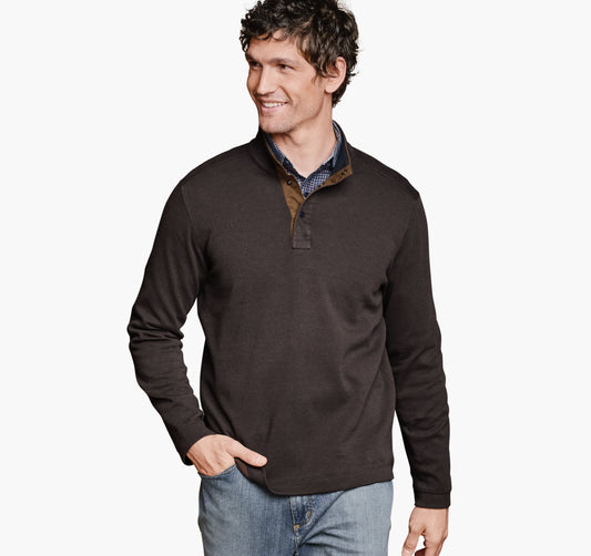 Men's Knit Jacquard Quarter-Snap Pullover / Johnston Murphy