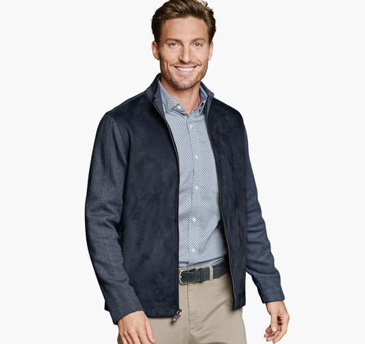 Men's Faux-Suede Full-Zip / Johnston Murphy