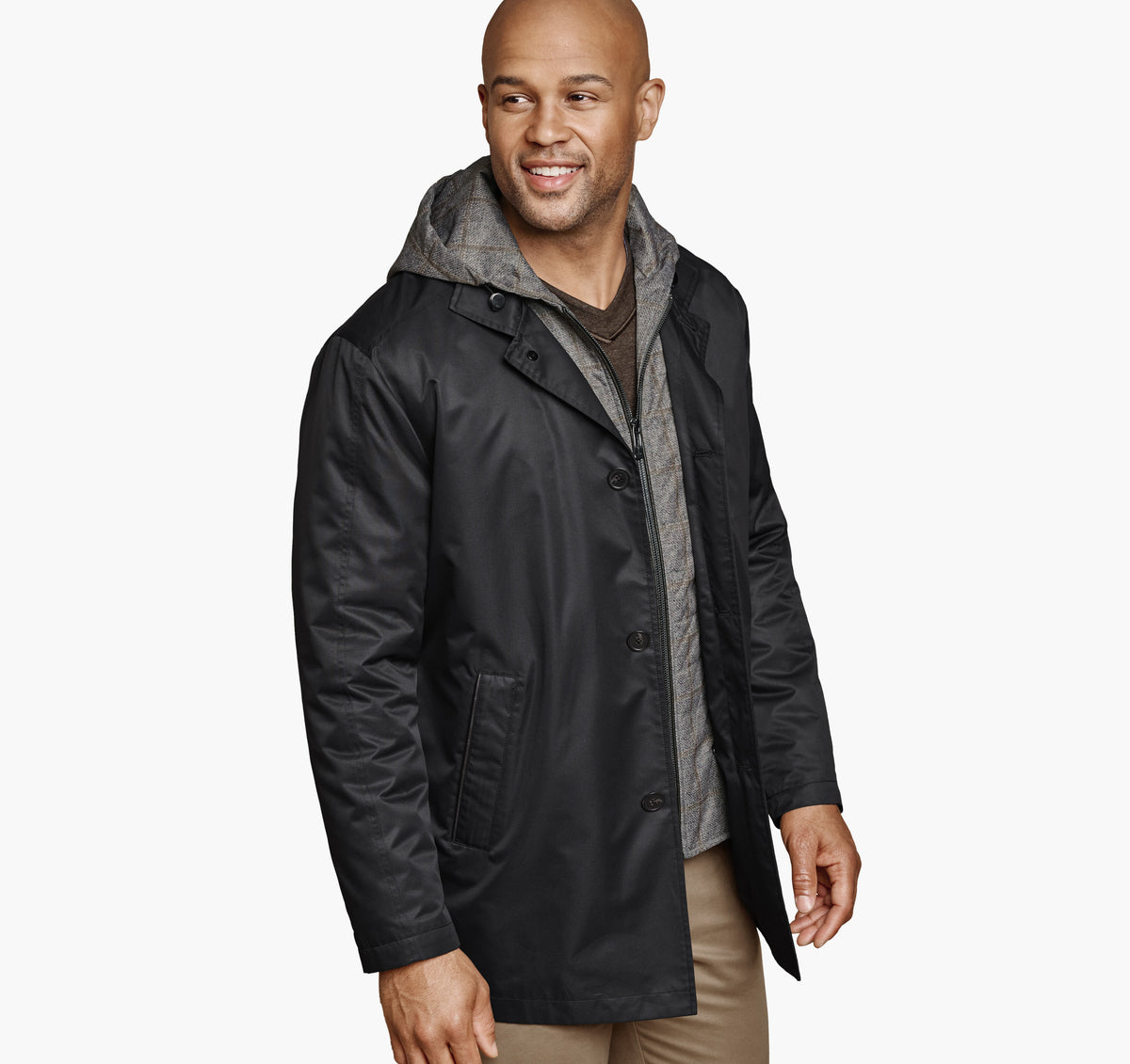 Men's Upton Water-Resistant Raincoat with Removable Liner / Johnston Murphy