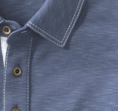 Men's Vintage Slub Long-Sleeve Polo / Johnston Murphy