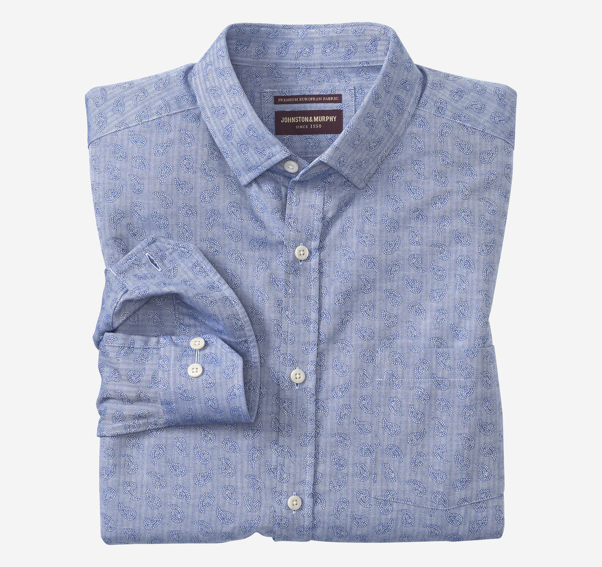 Men's Long-Sleeve Jacquard Shirt / Johnston Murphy