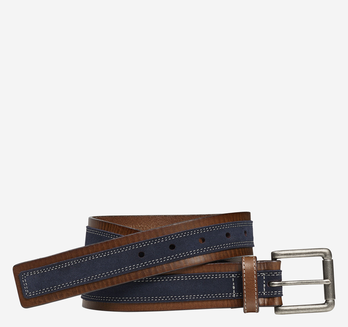 Men's Suede Overlay Belt / Johnston Murphy
