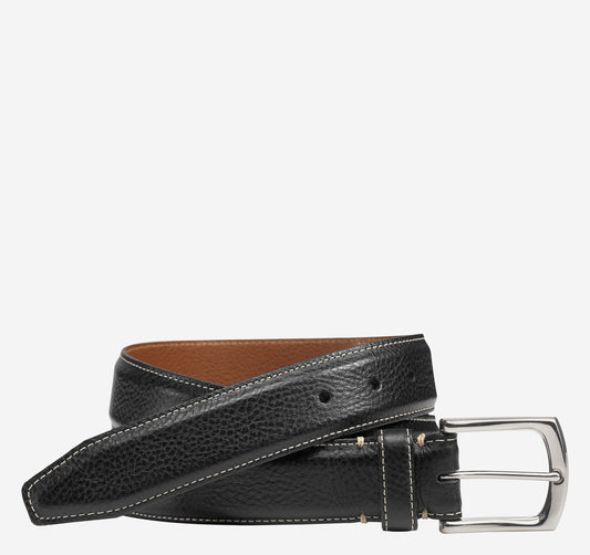 Men's Topstitched Leather Belt / Johnston Murphy