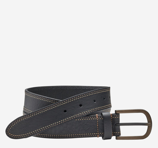 Men's Double Contrast Stitched Belt / Johnston Murphy