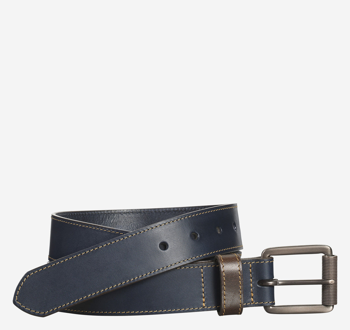 Men's Contrast Stitch Belt / Johnston Murphy