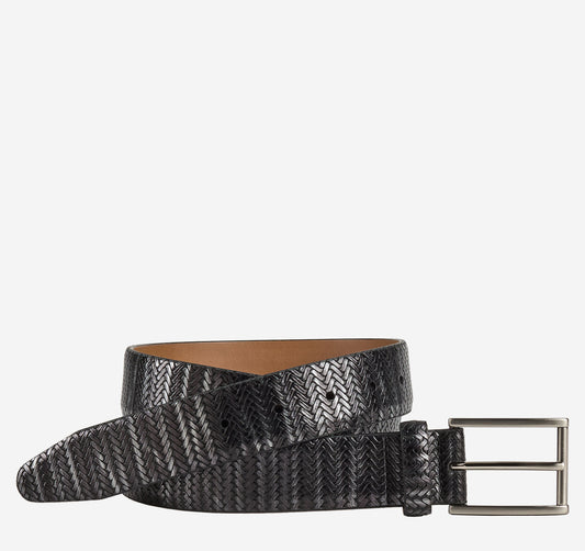 Men's Herringbone Embossed Belt / Johnston Murphy