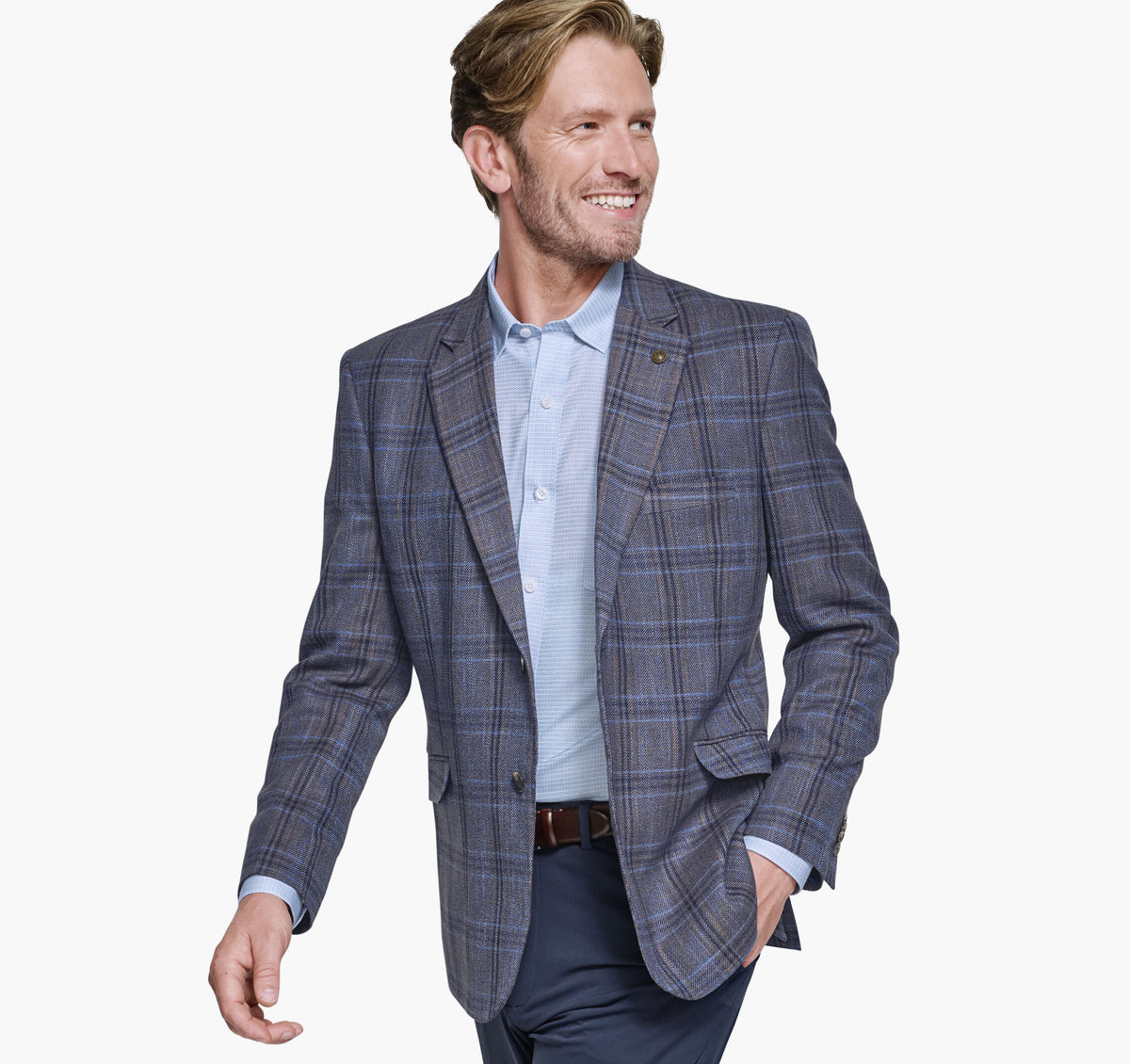 Men's Dress Plaid Blazer / Johnston Murphy